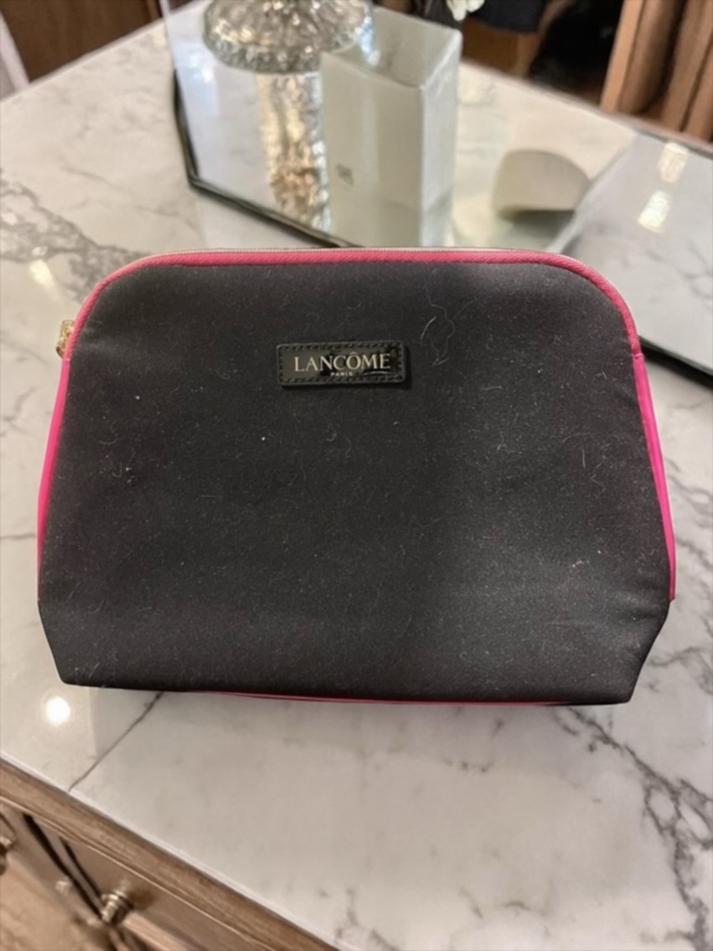 Lancôme Black Pink Makeup Bag - Gently Used - Picture 1 of 5